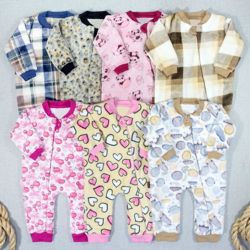 Cozy Fleece Plush Romper for Babies Up to 12 Months 