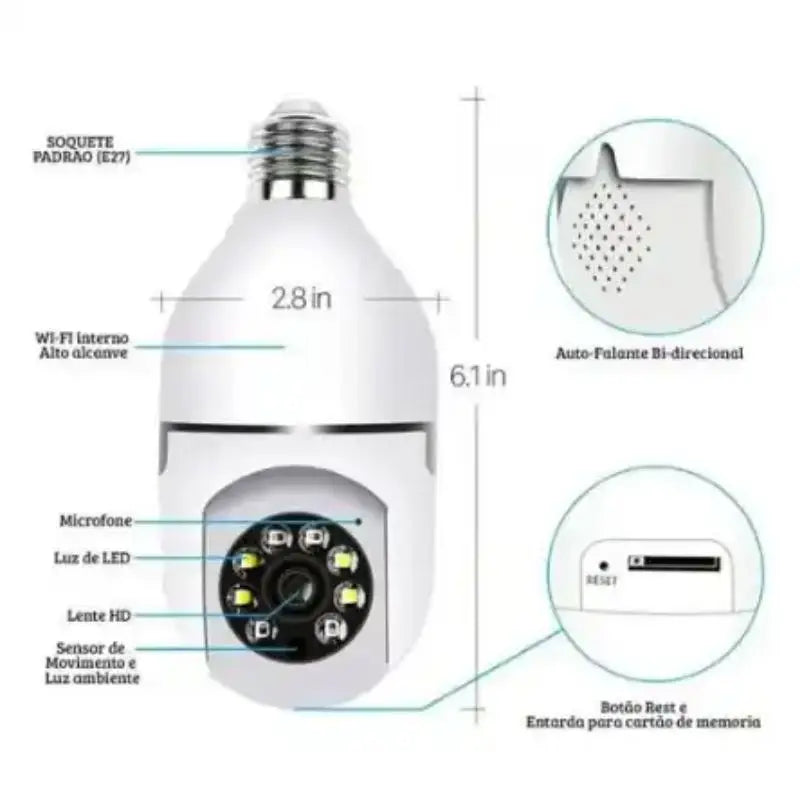 Mini Wireless Wifi IP Security Camera 360 with Plug Nozzle Full HD Night Vision