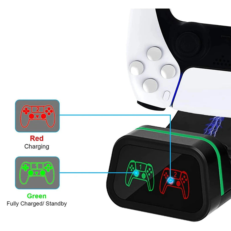 Estação de carregamento duplo para Xbox Series X/S/PS5 e Nintendo Switch