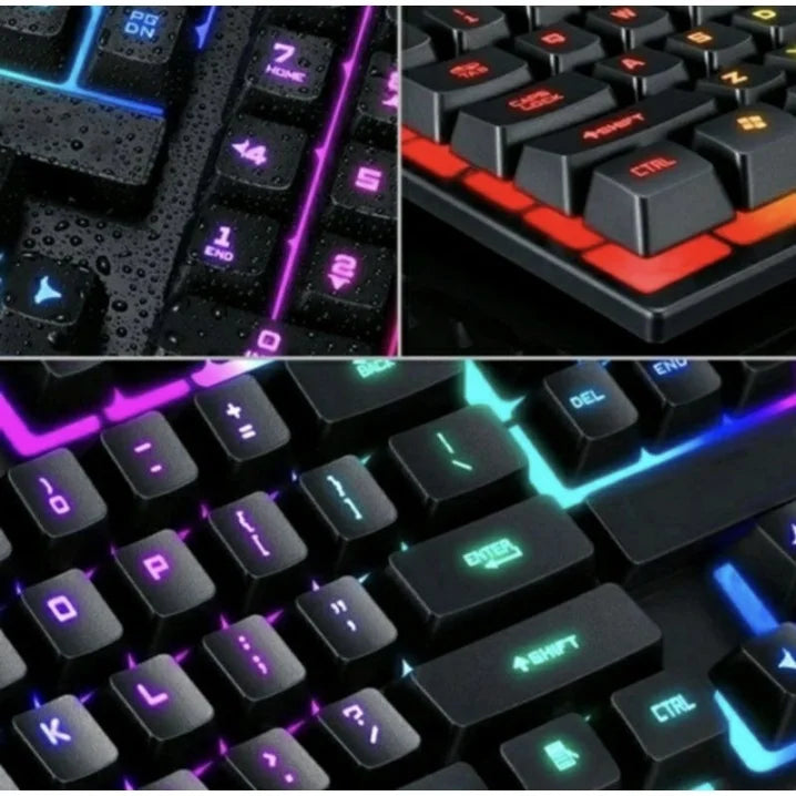 Teclado Gamer Semi-mecânico RGB LED Retro iluminado