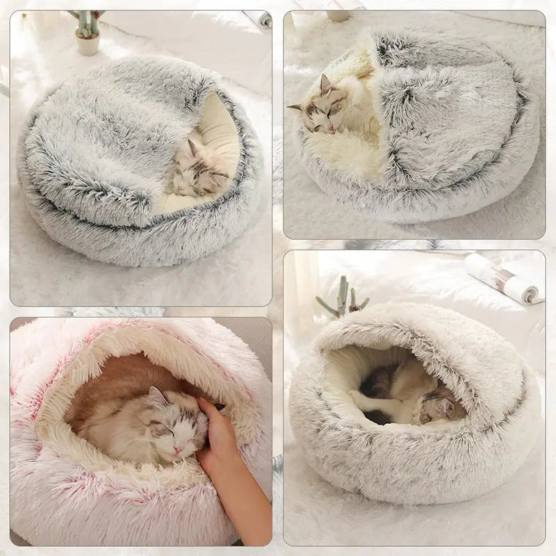 Cama para gato de pelúcia