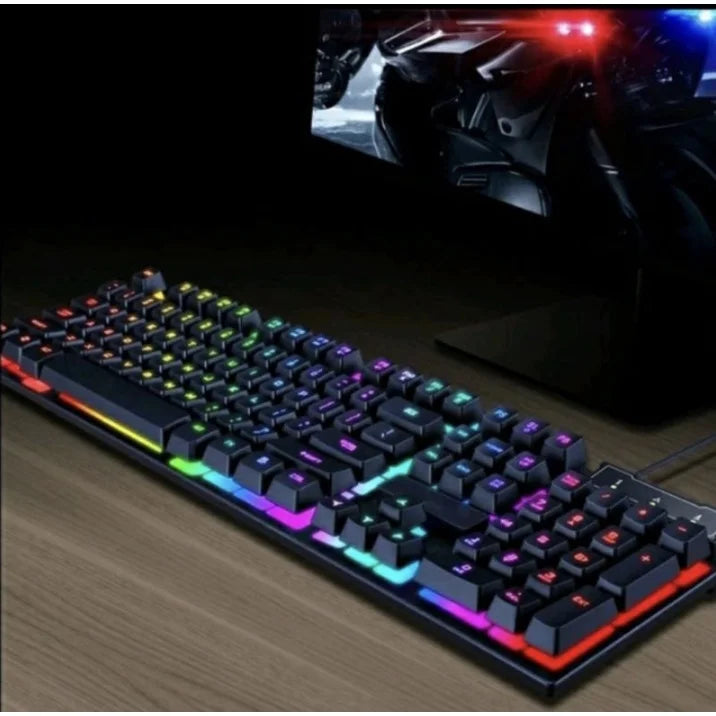 Teclado Gamer Semi-mecânico RGB LED Retro iluminado