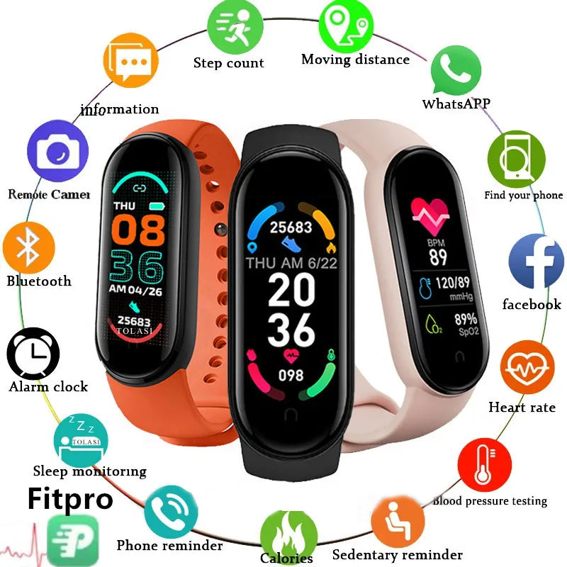 Smart Watch Sports Bracelet Heart Rate Blood Pressure Monitor Waterproof Multi-function Watches 