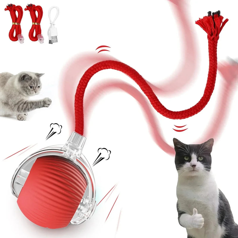 Bola Automática rolante elétrica para gatos recarregável USB