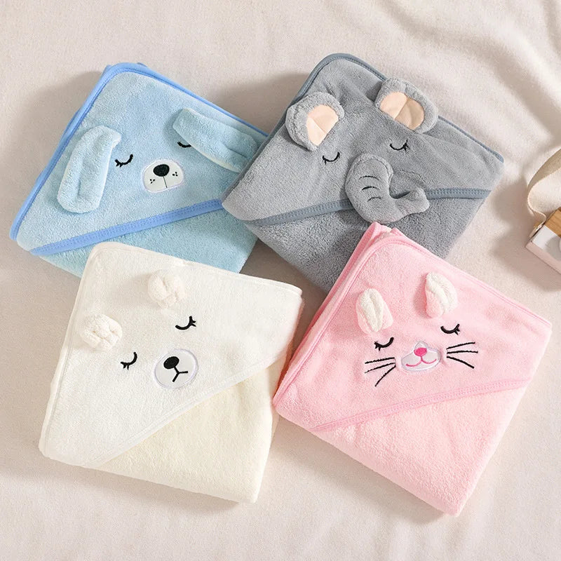 Hooded towels for newborn babies