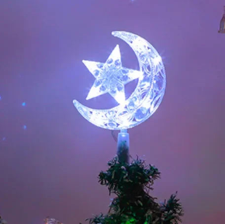 Estrela e lua para topo de Árvore de Natal